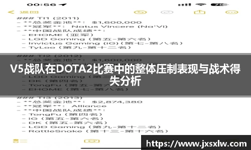 V5战队在DOTA2比赛中的整体压制表现与战术得失分析